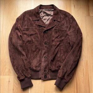 Dolce & Gabbana Men's Suede Bomber Jacket - Dark Brown